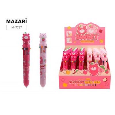 Ручка шариковая автоматическая 10-ти цветная "SWEET" M-7727 Mazari