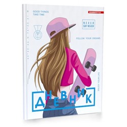 Дневник 1-11 класс пластиковая обложка "Девушка скейтер" 11836 Academy style