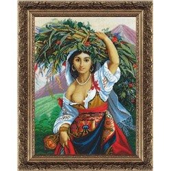 Набор для вышивания «Золотые ручки»  МК-015 "Итальянка с цветами"