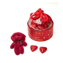 Набор конфет LOVE STORY с мишкой (темный шоколад) 200г/Свит Экспресс