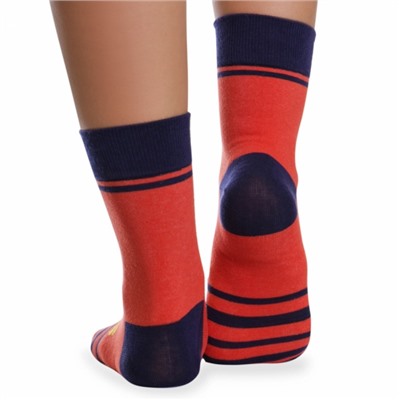 Носки хлопковые с оригинальным принтом " Super socks LTB-205 " кирпичные р:37-43