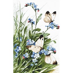 Набор для вышивания LETISTITCH  939 - Бабочки и голубые цветы