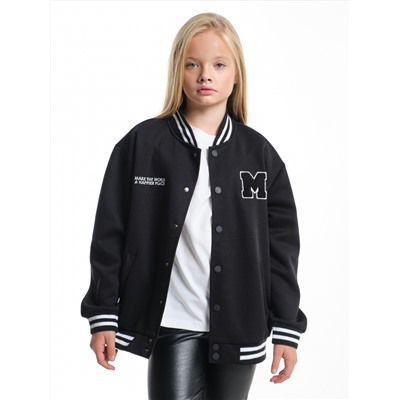 Бомбер (куртка) для девочки (152-164см) 33-25015-1(4) черный