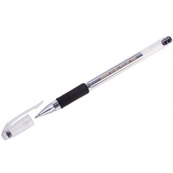 Ручка гелевая "Hi-Jell Grip" 0.5мм черная, грип HJR-500R Crown