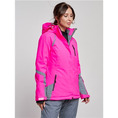 Горнолыжная куртка женская зимняя розового цвета 2316R