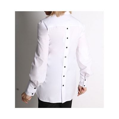 00825 Рубашка белая из хлопка с контрастным лампасом