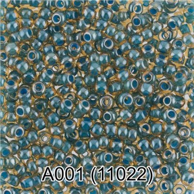 Бисер круглый 1 10/0 2.3 мм 5 г 1-й сорт A001 морская волна (11022) Gamma