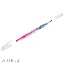 Текстовыделитель двусторонний (розовый-голубой) 1-3 мм