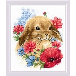 Набор для вышивания «Риолис» («Сотвори Сама»)  1986 "Кролик в цветах"