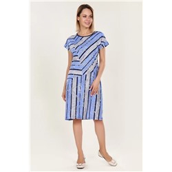 Платье с комбинированным рисунком - Саломи - 423 - серо-голубой