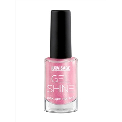 LuxVisage Лак для ногтей GEL SHINE тон 107 розовый с серебристым шиммером 9г