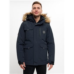 Куртка зимняя мужская удлиненная с мехом хаки цвета 2159-1TS