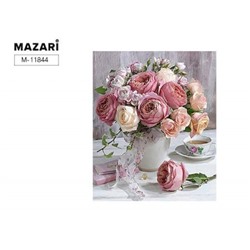 Алмазная мозаика по номерам с мольбертом 21х25 см "Розы" Частичная выкладка M-11844 Mazari