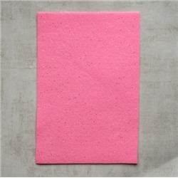 Фетр глиттерный, цвет розовый,  20х30см, 1,5 мм