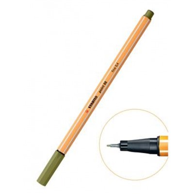 Ручка капиллярная 88/37 зеленый ил 0.4мм STABILO
