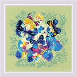 Набор для вышивания «Риолис» («Сотвори Сама»)  1958 "Панно/подушка "Яркие бабочки"