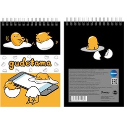 Блокнот на спирали А5  60л клетка "Gudetama" 71928 Centrum