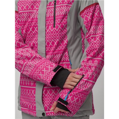 Горнолыжная куртка женская зимняя великан розового цвета 2272-1R