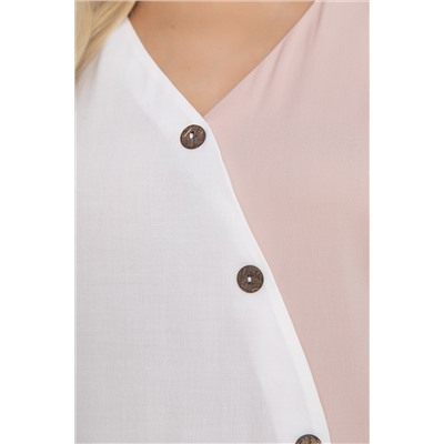 Блуза Игра цвета (бело-розовая) Б10378