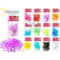Цветные резиночки для плетения 200 резинок, крючок TZ12905 Tukzar