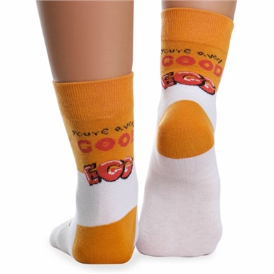 Носки хлопковые с оригинальным принтом " Super socks LTB-205 " белые р:37-43