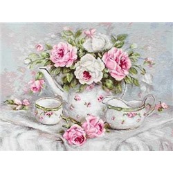 Набор для вышивания «Luca-S»  B2317 Чайный сервиз и розы