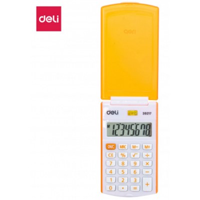 Калькулятор 8 разрядов E39217/OR 63х15х105 мм оранжевый, карманный (1189195) Deli