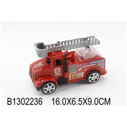Пожарная машина (16,5см, свет, заводная, в пакете, от 3 лет) B1302236, (Shantou City Daxiang Plastic Toy Products Co., Ltd)