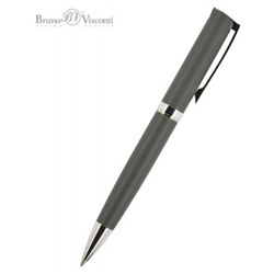 Ручка автоматическая шариковая 1.0мм "MILANO" синяя, серый металлический корпус 20-0227 Bruno Visconti