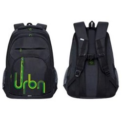 Рюкзак молодежный RU-236-1/1 черный - зеленый 32х47х17 см GRIZZLY {Россия}