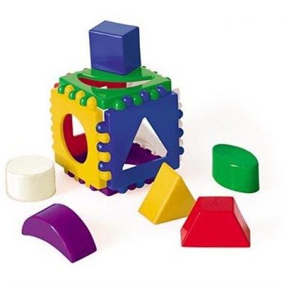 Сортер Логический куб (8*8см, 6 деталей) (пластик) (от 1 года) И-3928, (Рыжий кот)
