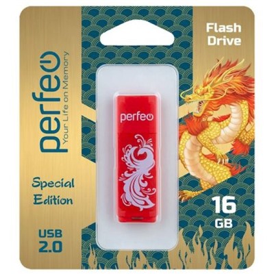 USB-флеш-накопитель PERFEO 16GB C04 Red Phoenix