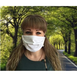 Комплект санитарно-гигиенических защитных масок, Бязь ГОСТ 142 гр./м. (10 шт) (Белая, вид 1)