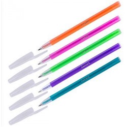 Ручка шариковая масляная "Stick Neon" синяя 1.0мм корпус ассорти 1230/48BX Luxor