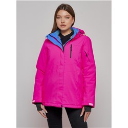 Горнолыжная куртка женская зимняя розового цвета 05R