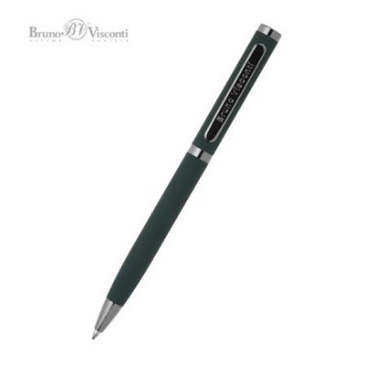 Ручка автоматическая шариковая 1.0мм "FIRENZE" синяя, зеленый металлический корпус 20-0300 Bruno Visconti