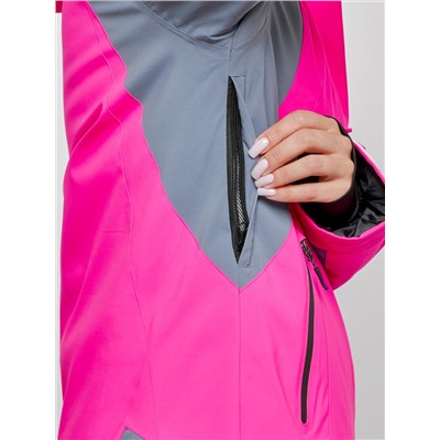 Горнолыжный костюм женский зимний розового цвета 03310R