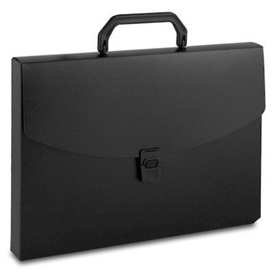 Портфель пластиковый А4 -BPP01BLCK 0.7мм черный (816260) Бюрократ