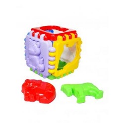 Сортер Логический куб Любимая ферма (6 деталей, 10*10см, пластик, от 3 лет) И-9086, (Рыжий кот)
