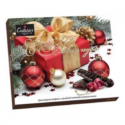 Набор конфет Jelly Красный подарок с желейной начинкой Вишня 155г/Шоколадный Кутюрье