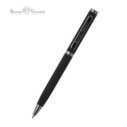 Ручка автоматическая шариковая 1.0мм "FIRENZE" синяя, черный металлический корпус 20-0298 Bruno Visconti