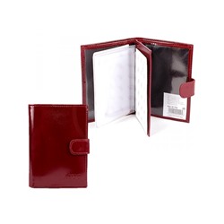 Обложка для авто+паспорт Premier-О-178 (5 внут карм,  двойная стенка)  натуральная кожа красный темный гладкий (138)  154347