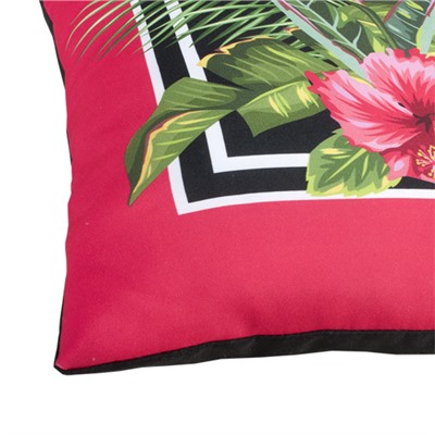 Подушка декоративная с фотопечатью 40х40 см, габардин,  Тропическая розовая