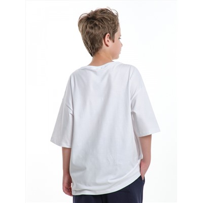 Универсальная базовая футболка на мальчика(152-164см) 22-1892-1(4) белый