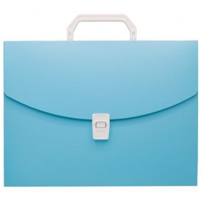 Портфель пластиковый А4 Pastel PASTPP01BLUE 0.7мм голубой (1604890) Бюрократ
