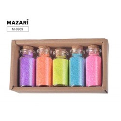 Набор блесток декоративных № 17, 5 цветов x 9 г, стеклянная колба M-9909 Mazari