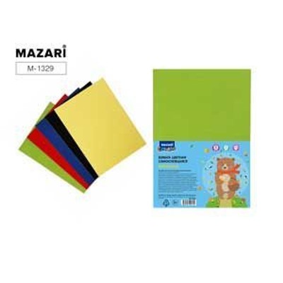 Набор цветной бумаги бархатной самоклеящейся 210х293 мм 5л 5цв M-1329 Mazari