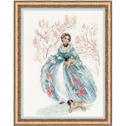 Частичная вышивка «Риолис»  1723 "Рококо. Прогулка"