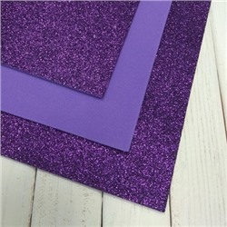Глиттерный фоамиран, 20х30 см, толщина 2 мм, цвет фиолетовый, 1 шт.