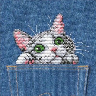 Набор для вышивания «Искусница»  ВК25 Набор "Серый котик"